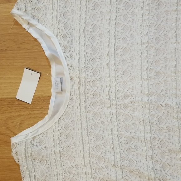 Suzy Shier white lace top XL NWT - Picture 2 of 8